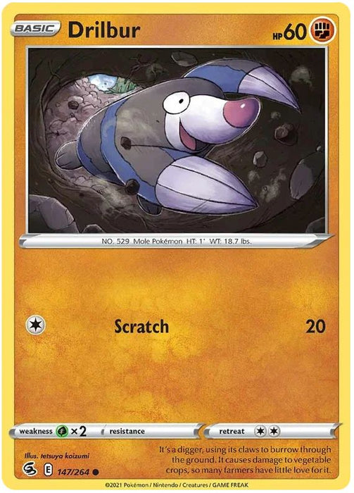 Drilbur 147/264 Common Pokemon Card (SWSH Fusion Strike)