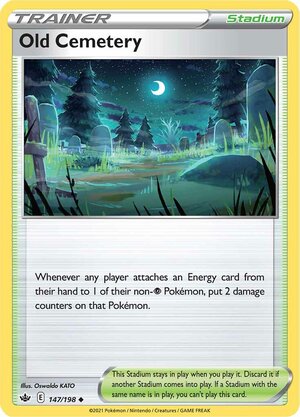 Old Cemetery 147/198 Uncommon Reverse Holo Pokemon Card (SWSH Chilling Reign)