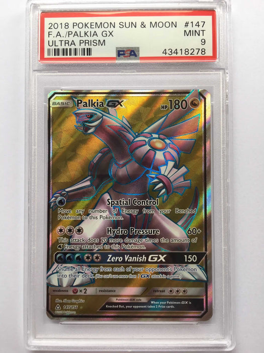 Palkia GX 147/156 Full Art PSA 9 Mint Card (Ultra Prism)
