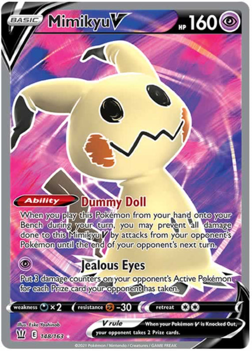 Mimikyu V 148/163 Ultra Rare Pokemon Card (Battle Styles)