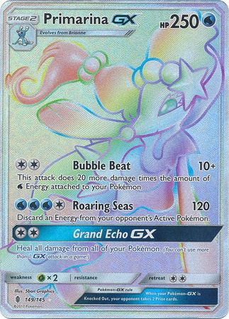 Primarina GX 149/145 Rainbow Secret Rare Full Art