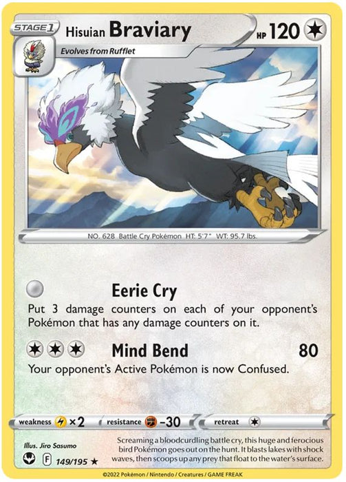 Hisuian Braviary 149/195 Rare Pokemon Card (SWSH Silver Tempest)