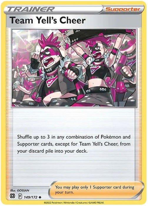 Team Yell's Cheer 149/172 Uncommon Reverse Holo Pokemon Card (SWSH Brilliant Stars)