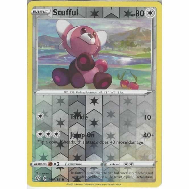 Stufful 149/192 Common Reverse Holo Pokemon Card (SWSH Rebel Clash)