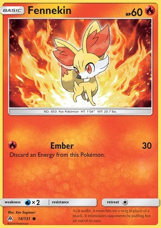 Fennekin 14/131 Common Pokemon Card (Forbidden Light)