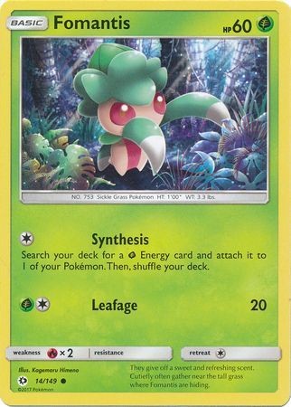 Fomantis 14/149 Common Pokemon Card (Sun & Moon Base Set)