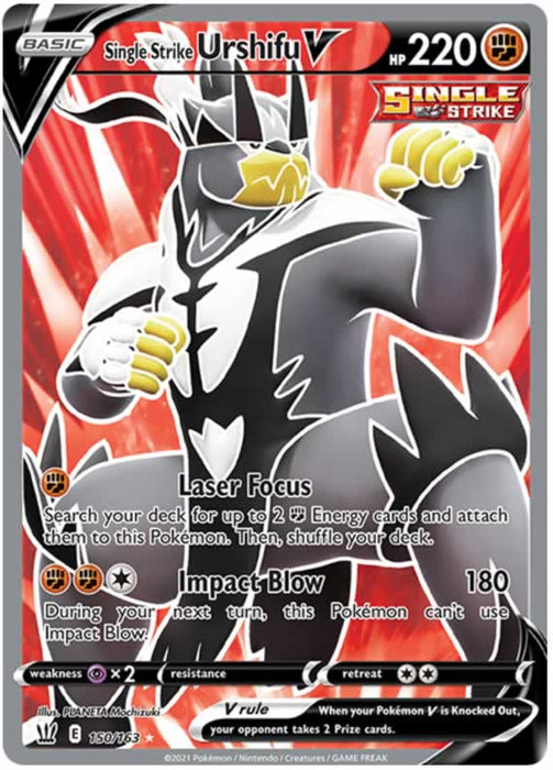 Single Strike Urshifu V 150/163 Ultra Rare Pokemon Card (Battle Styles)