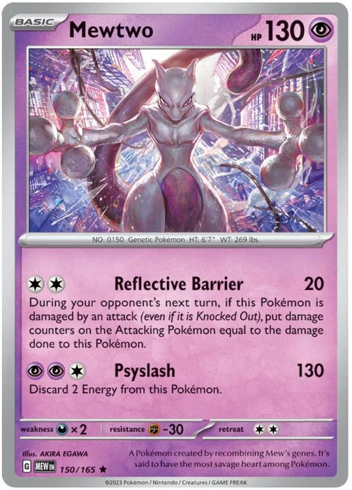 Mewtwo 150/165 Rare Pokemon Card (Pokemon SV 151)