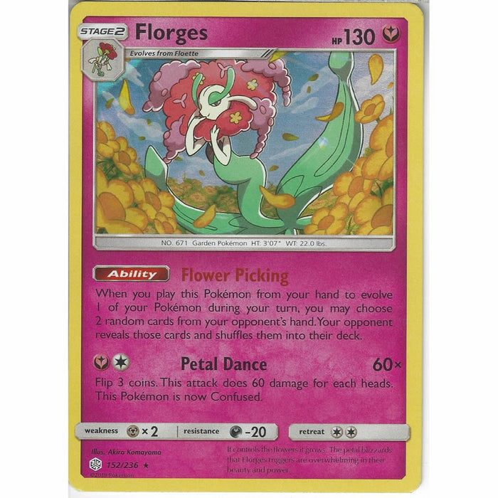 Florges 152/236 Rare Holo Pokemon Card (Cosmic Eclipse)