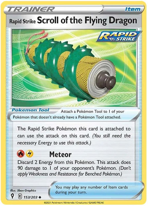 Rapid Strike Scroll of the Flying Dragon 153/203 Uncommon Pokemon Card (SWSH Evolving Skies)