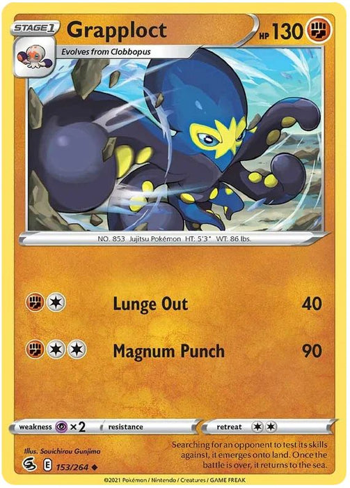 Grapploct 153/264 Uncommon Pokemon Card (SWSH Fusion Strike)