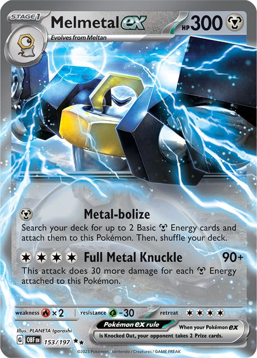 Melmetal ex 153/197 Double Rare Pokemon Card (SV Obsidian Flames)