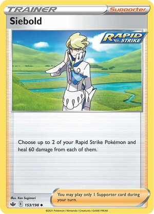 Siebold 153/198 Uncommon Reverse Holo Pokemon Card (SWSH Chilling Reign)