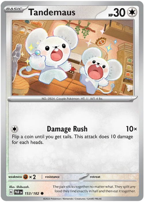 Tandemaus 153/182 Common Pokemon Card (SV04 Paradox Rift)