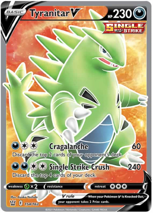 Tyranitar V 154/163 Ultra Rare Pokemon Card (Battle Styles)