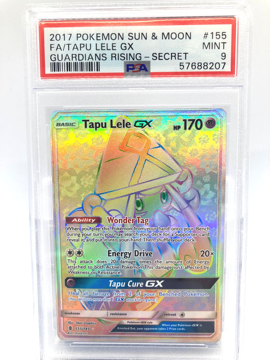 Tapu Lele GX 155/145 PSA 9 Graded Pokemon Card (Sun & Moon Guardians Rising)