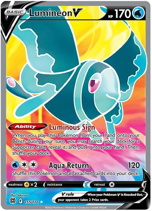 Lumineon V 155/172 Ultra Rare Pokemon Card (SWSH Brilliant Stars)