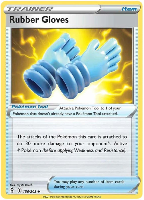 Rubber Gloves 156/203 Uncommon Reverse Holo Pokemon Card (SWSH Evolving Skies)