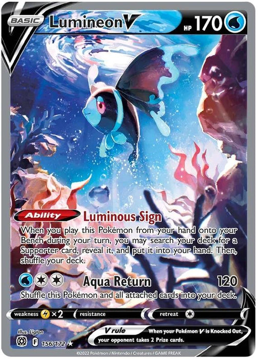 Lumineon V 156/172 Ultra Rare Pokemon Card (SWSH Brilliant Stars)