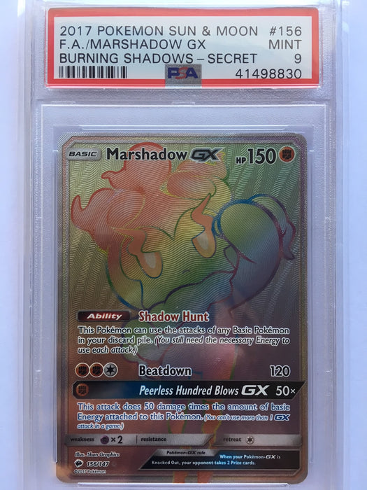 Marshadow GX 156/147 PSA 9 Graded Pokemon Card (Burning Shadows)
