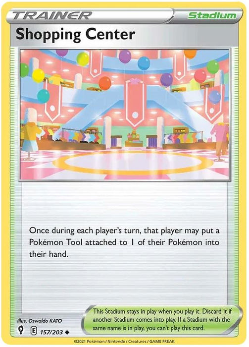 Shopping Center 157/203 Uncommon Reverse Holo Pokemon Card (SWSH Evolving Skies)