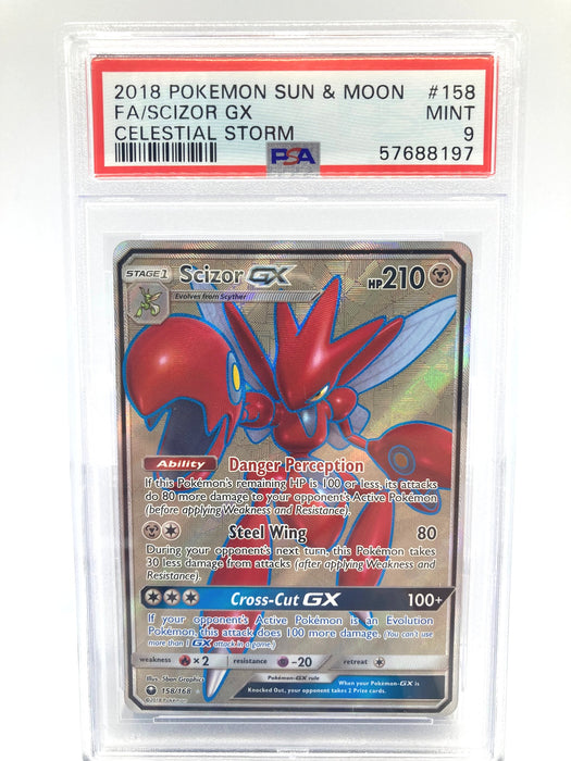 Scizor GX 158/168 PSA 9 Graded Pokemon Card (Celestial Storm)