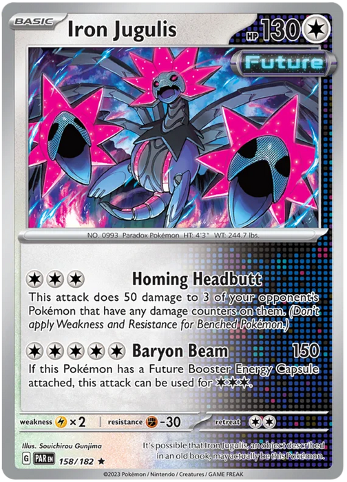 Iron Jugulis 158/182 Rare Pokemon Card (SV04 Paradox Rift)