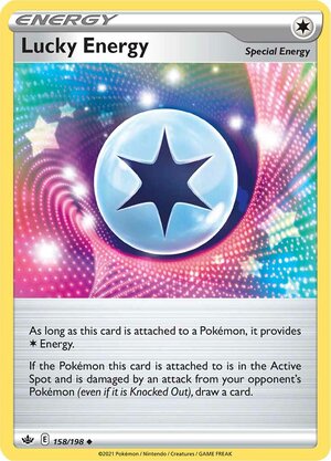 Lucky Energy 158/198 Uncommon Reverse Holo Pokemon Card (SWSH Chilling Reign)