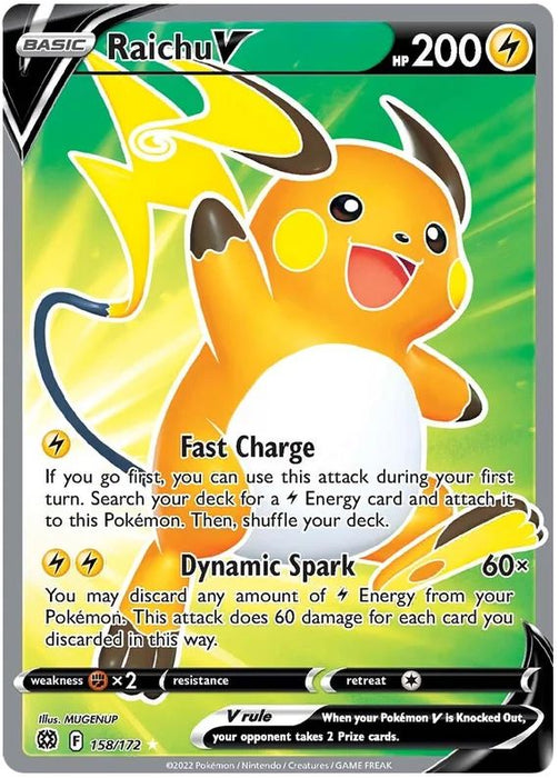 Raichu V 158/172 Ultra Rare Pokemon Card (SWSH Brilliant Stars)