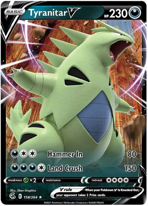 Tyranitar V 158/264 Ultra-Rare Rare Pokemon Card (SWSH Fusion Strike)