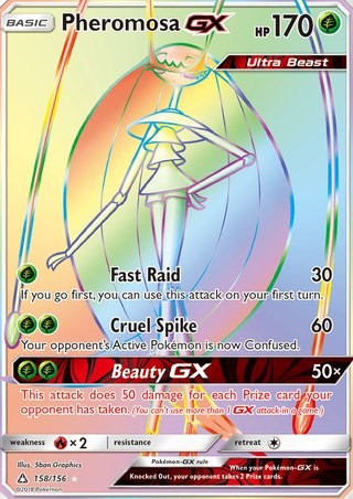 Pheromosa GX 158/156 Rainbow Rare Pokemon Card (Ultra Prism) Titan Cards Ltd Pheromosa GX 158/156 Rainbow Rare Pokemon Card (Ultra Prism) Titan Cards Ltd