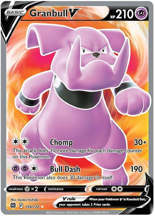 Granbull V 159/172 Ultra Rare Pokemon Card (SWSH Brilliant Stars)