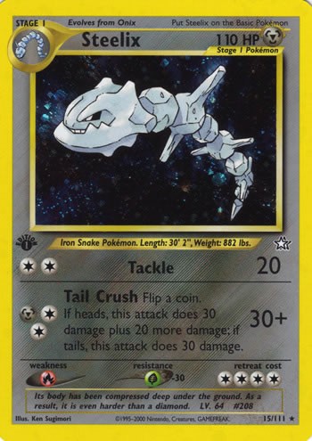 Steelix 英語版 15/111 Steelix 15/111 Rare Holo Pokemon Card (Neo Genesis) — Titan Cards Ltd