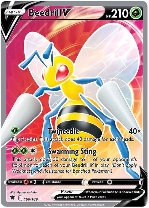 Beedrill V 160/189 Rare Ultra Pokemon Card (SWSH Astral Radiance)