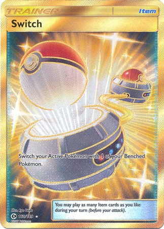 Switch 160/149 Gold Secret Rare Trainer Card (Sun & Moon Base Set)