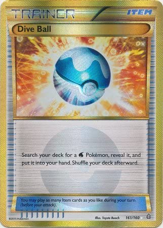 Dive Ball 161/160 Secret Rare Pokemon Card (XY Primal Clash)