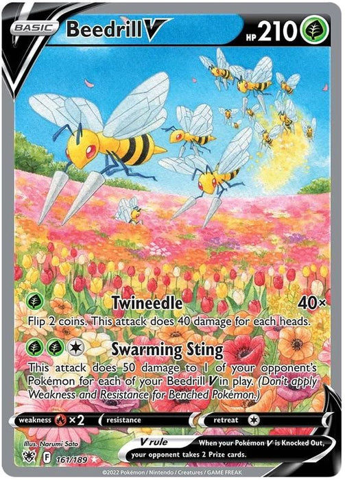 Beedrill V 161/189 Rare Ultra Pokemon Card (SWSH Astral Radiance)