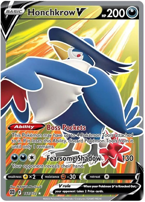 Honchkrow V 161/172 Ultra Rare Pokemon Card (SWSH Brilliant Stars)