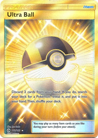 Ultra Ball 161/149 Secret Rare Pokemon Card (Sun & Moon Base Set)