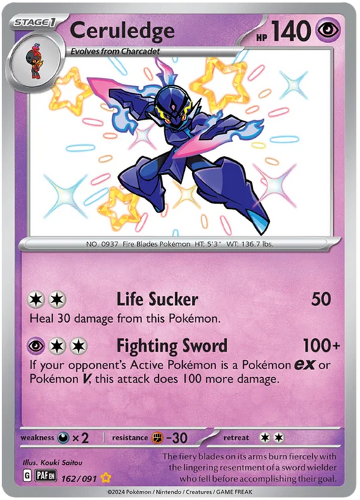 Ceruledge 162/091 Shiny Rare Pokemon Card (SV 4.5 Paldean Fates)