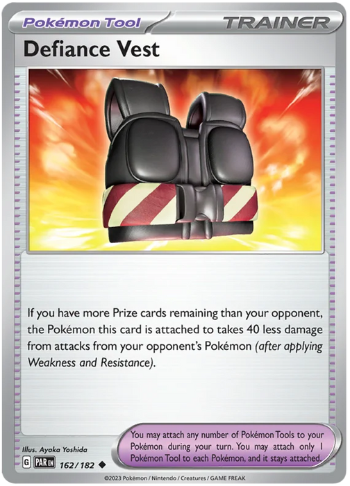 Defiance Vest 162/182 Uncommon Reverse Holo Pokemon Card (SV04 Paradox Rift)