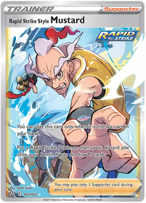 Rapid Strike Style Mustard 162/163 Ultra Rare Pokemon Card (Battle Styles)