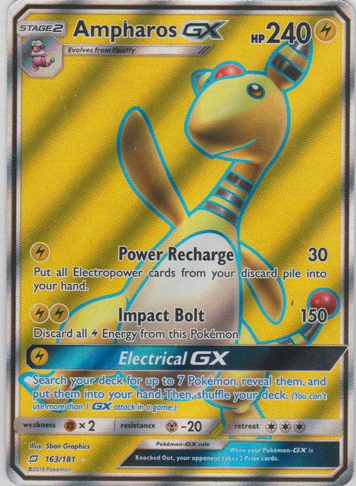 Ampharos GX 163/181 Full Art Pokemon Card (Team Up)