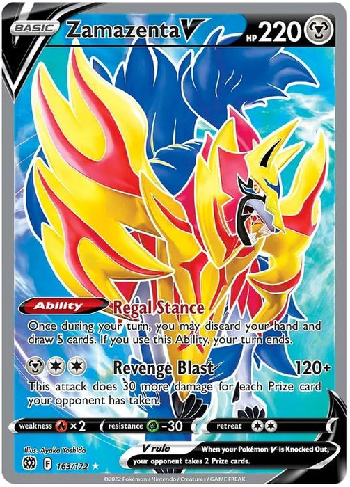 Zamazenta V 163/172 Ultra Rare Pokemon Card (SWSH Brilliant Stars)