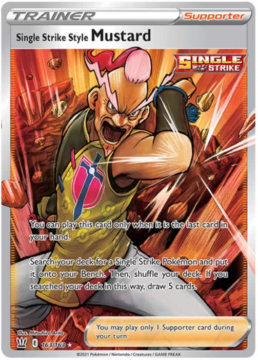 Single Strike Style Mustard 163/163 Ultra Rare Pokemon Card (Battle Styles)