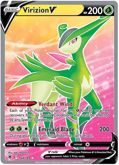 Virizion V 164/189 Rare Ultra Pokemon Card (SWSH Astral Radiance)