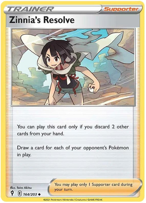 Zinnia's Resolve 164/203 Uncommon Pokemon Card (SWSH Evolving Skies)