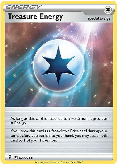 Treasure Energy 165/203 Uncommon Pokemon Card (SWSH Evolving Skies)