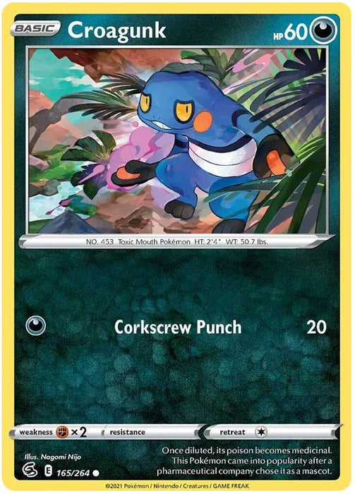 Croagunk 165/264 Common Pokemon Card (SWSH Fusion Strike)