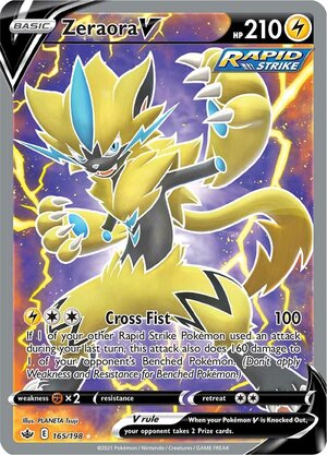 Zeraora V 165/198 Ultra Rare Pokemon Card (SWSH Chilling Reign)